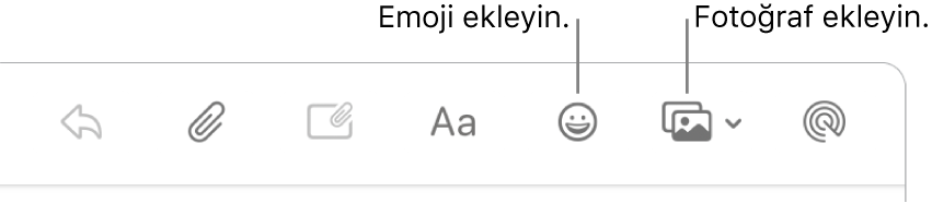 Emoji ve fotoğraf düğmelerini gösteren bir Oluştur penceresi.