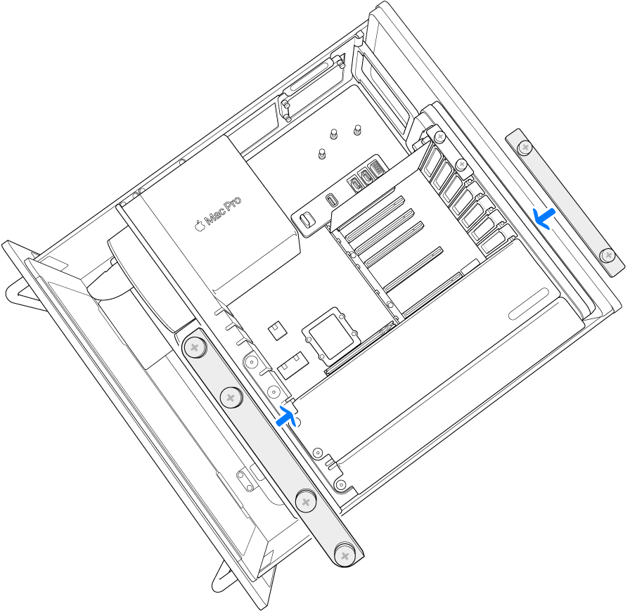A rögzítőlemezek visszaszerelés közben.