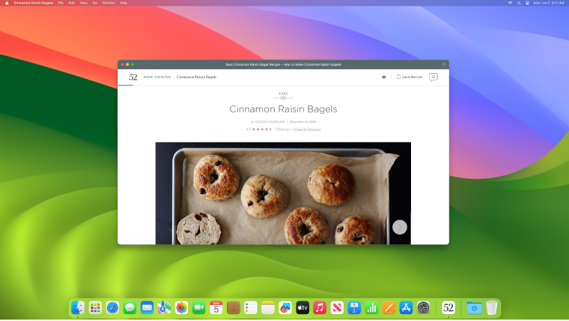 Otvorené okno Safari so zodpovedajúcou webovou apkou v Docku.