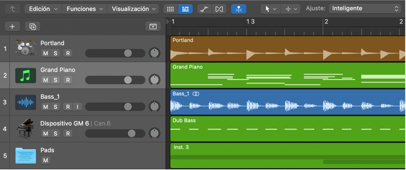 Ilustración. Área Pistas con distintos tipos de pistas.