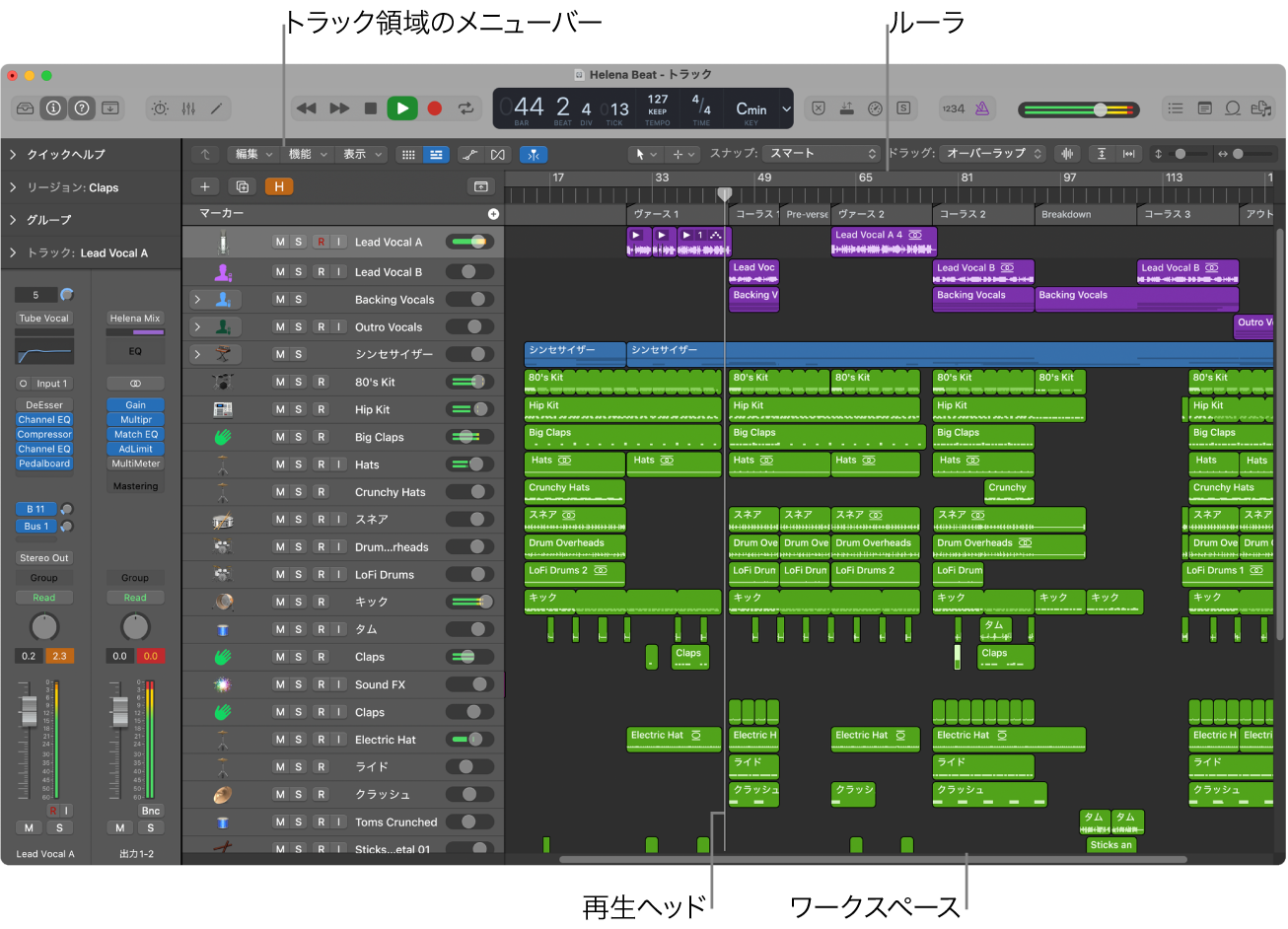 図。トラック領域。