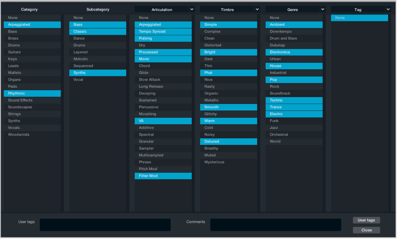 図。ブラウザの編集モードの結果リスト。