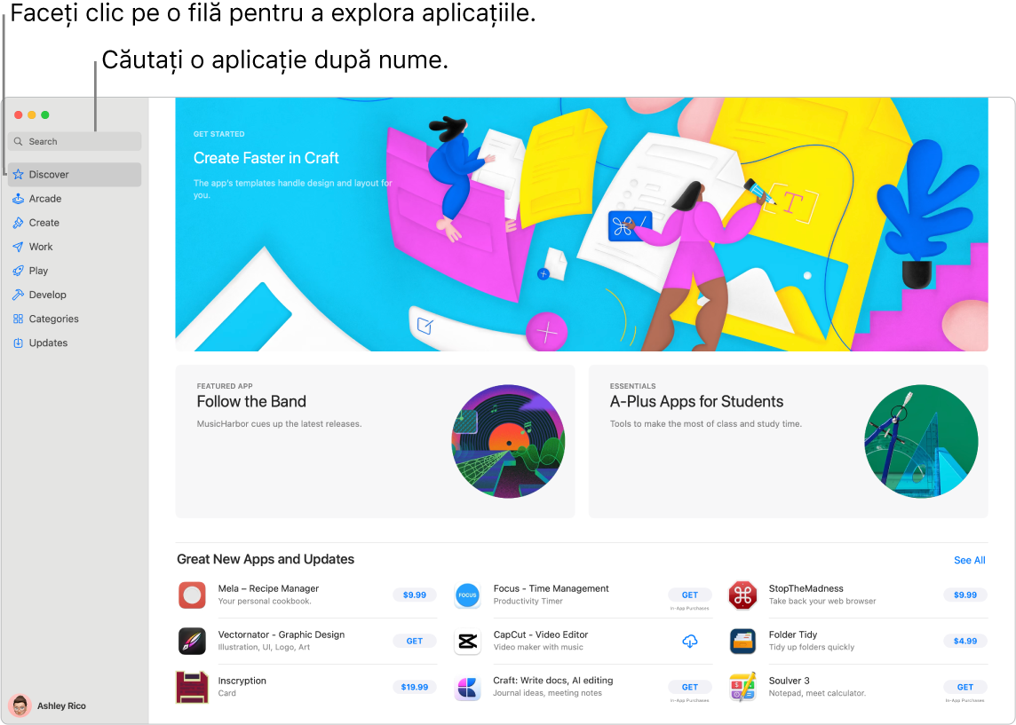 Fereastra App Store afișând câmpul de căutare și o pagină de extensii Safari.