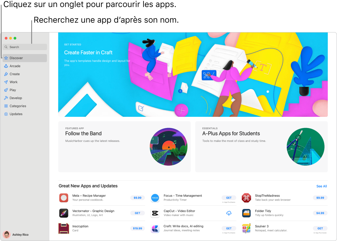 La fenêtre de l’App Store affichant le champ de recherche et une page d’extensions Safari.