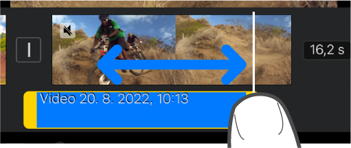 Skracovaný audioklip na časovej osi projektu.