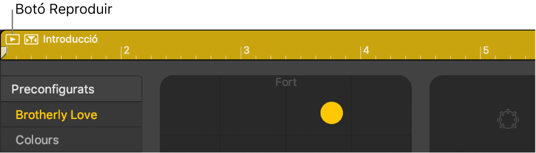 Passatge Drummer amb el botó Reproduir.