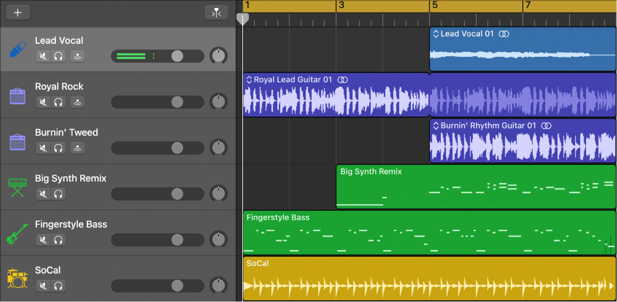 Oblast stop s různými typy stop