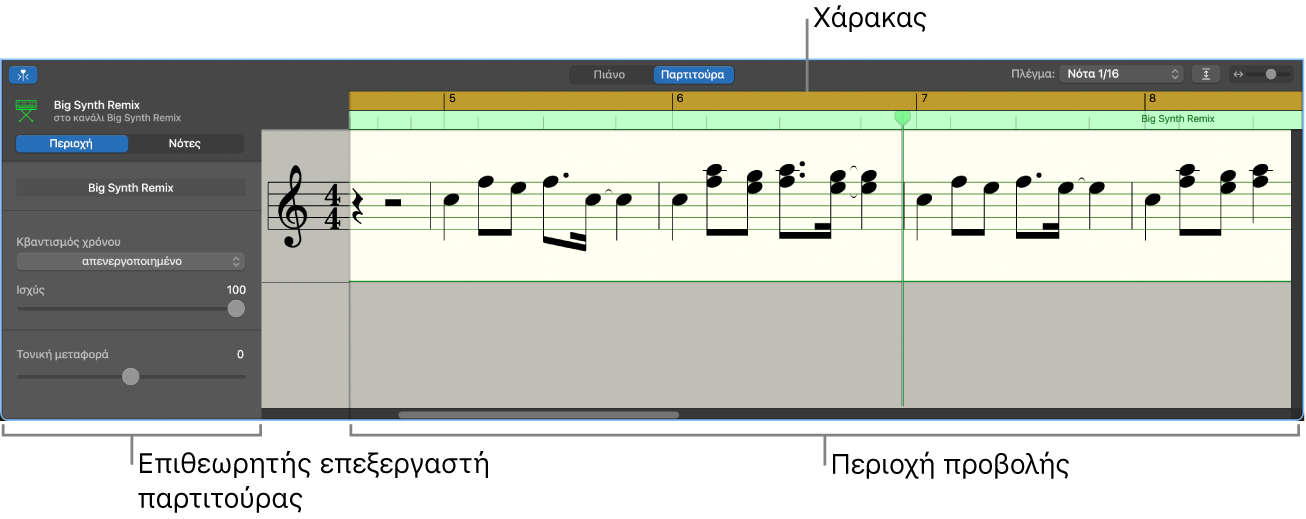 Το Πρόγραμμα επεξεργασίας παρτιτούρας.