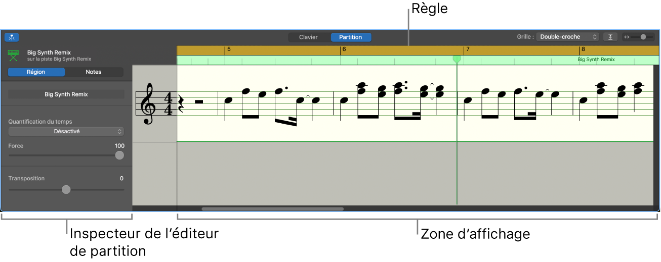 L’éditeur de partition.