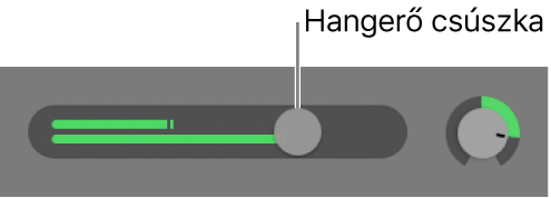 Sávfejléc a hangerőcsúszkával.