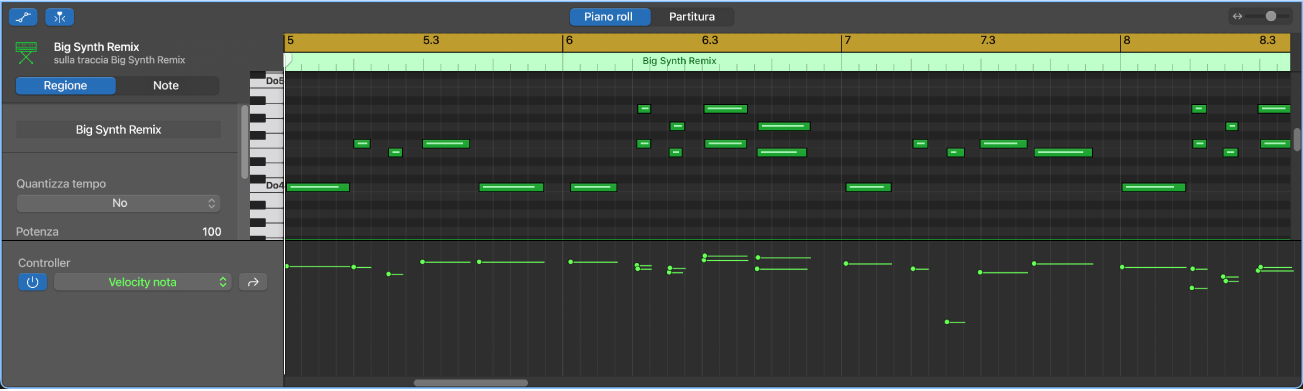 Automazione in “Editor Piano roll”.
