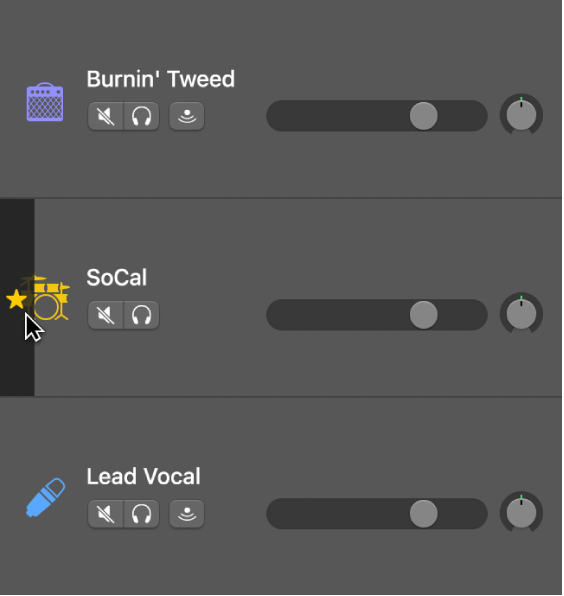 Steaua pistei groove selectată.