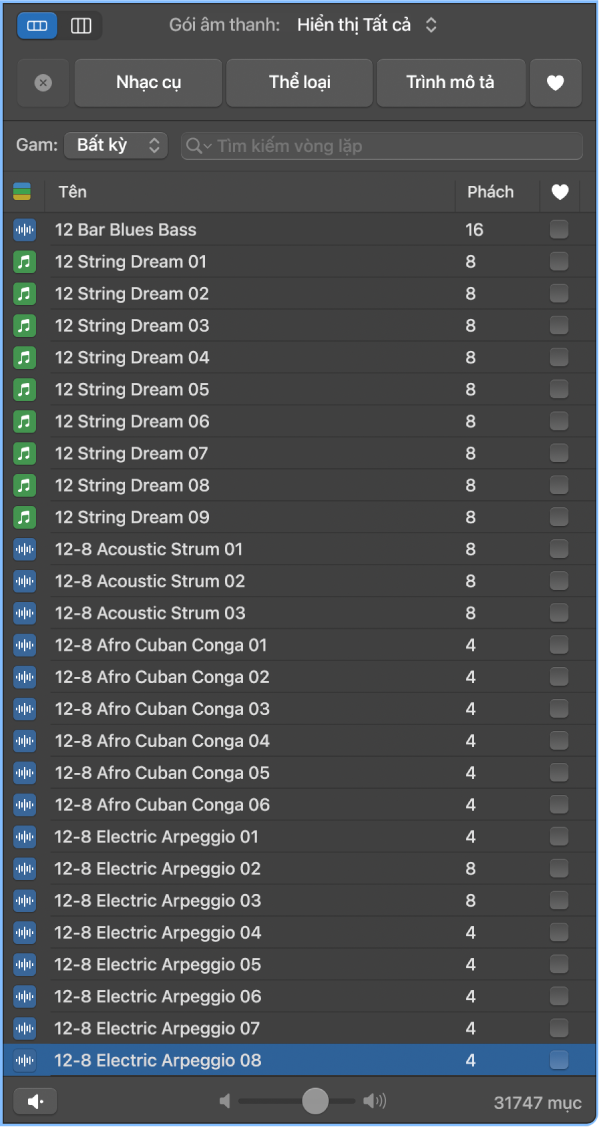 Màn hình Trình duyệt vòng lặp.