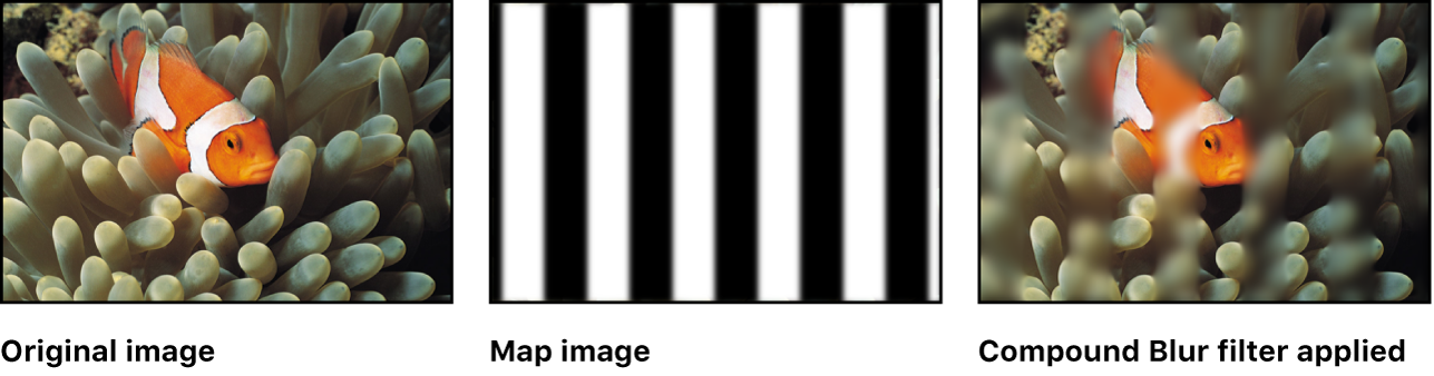 「ブラー(複合)」フィルタの効果を示すキャンバス