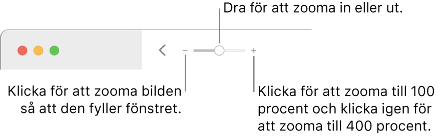 Verktygsfältet med zoomreglage.