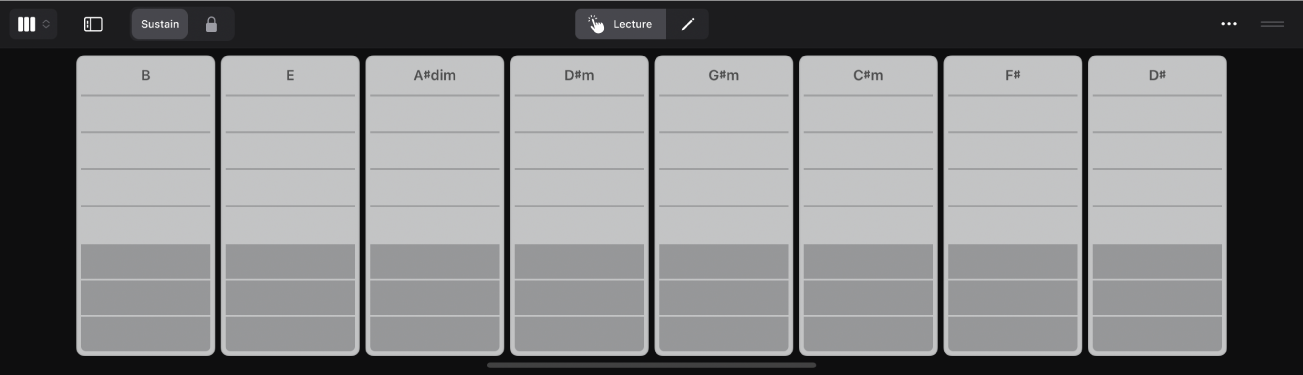 Figure. Surface de lecture « Bandes d’accord ».