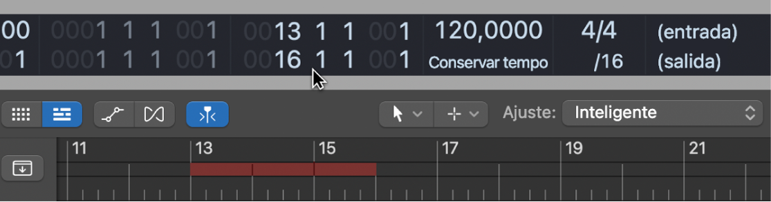 Ilustración. Se muestran los campos de localizador de pinchazo preprogramado en la pantalla LCD.