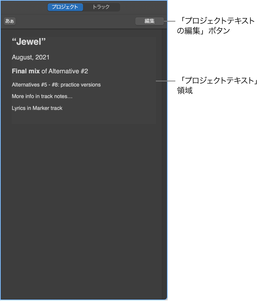 図。プロジェクトノートパッド。