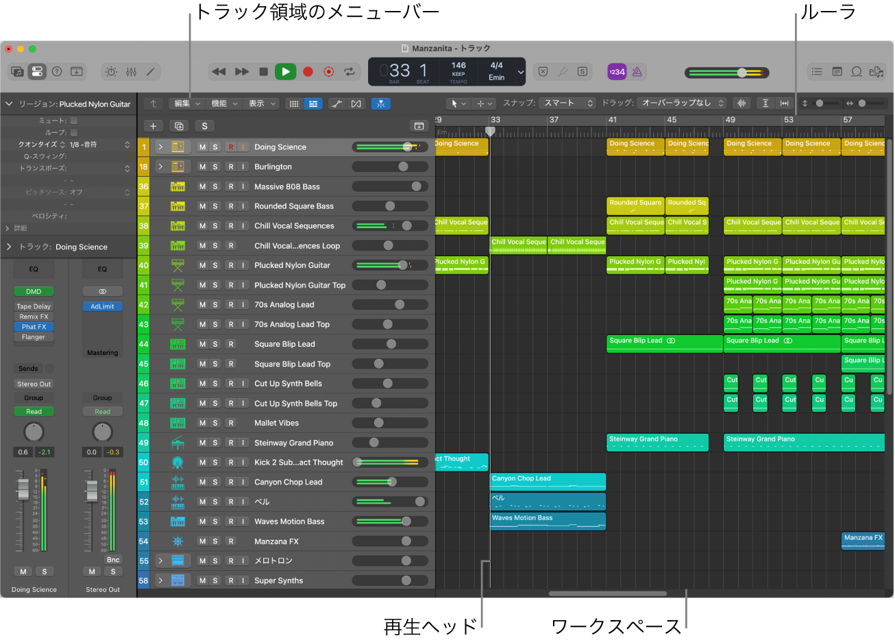 図。トラック領域。