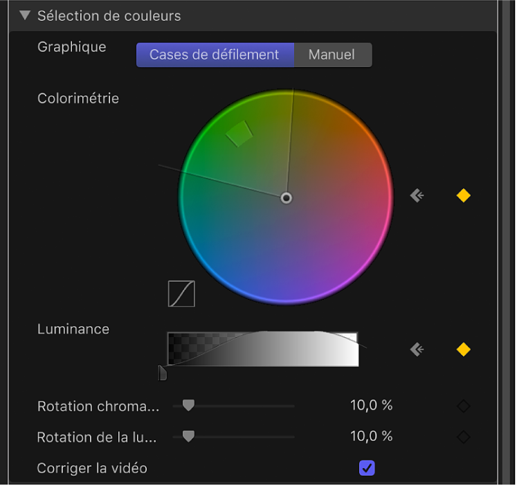 Commandes avancées du filtre « Incrustateur de fond vert »