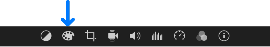 Tlačítko Korekce barev na panelu úprav