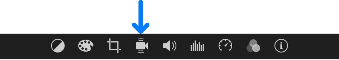 Taste „Stabilisierung“ in der Anpassungsleiste