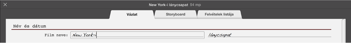 Szöveg beírása az előzetes Vázlat panelén