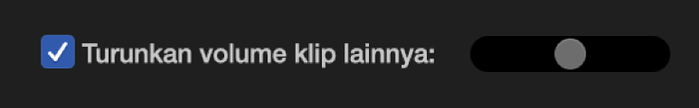 Kotak centang “Turunkan volume klip lainnya” dipilih