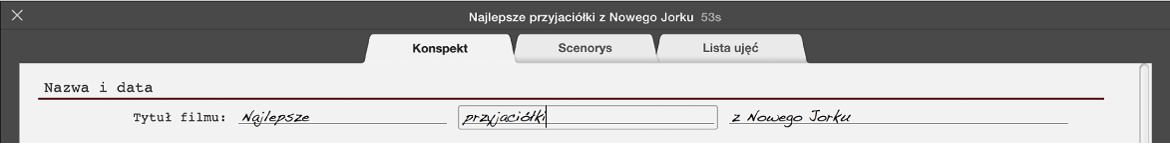 Tekst wpisywany w panelu Konspekt zwiastuna
