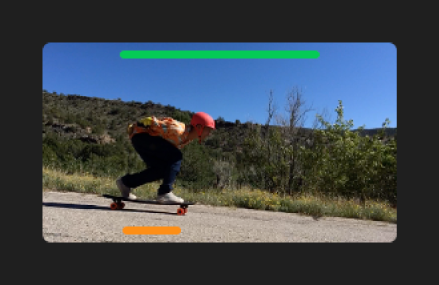 Clip din browser cu linie verde în partea de sus a cadrelor marcate ca favorite