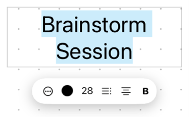 בחירת מלל באמצעות כלי העיצוב.
