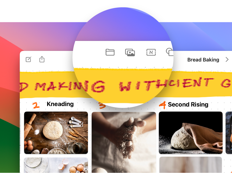 לוח Freeform פתוח עם הכלים למעלה מודגשים.