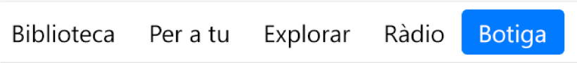 El botó “Botiga” de la barra de navegació.