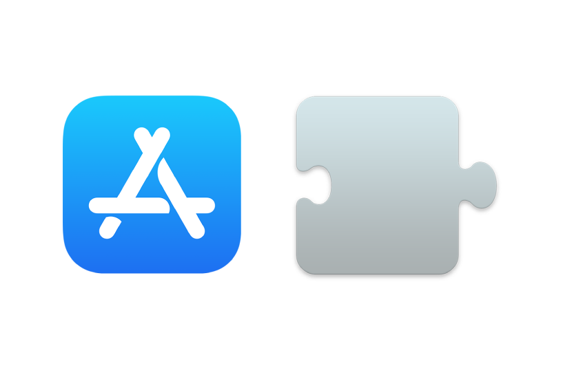 Iconos que representan App Store para extensiones de iOS, iPadOS y macOS.