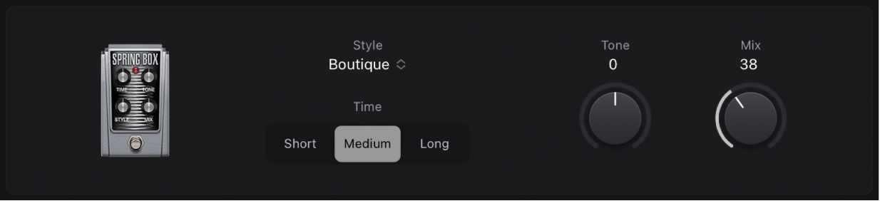 Ilustración. Ventana del stompbox Spring Box.