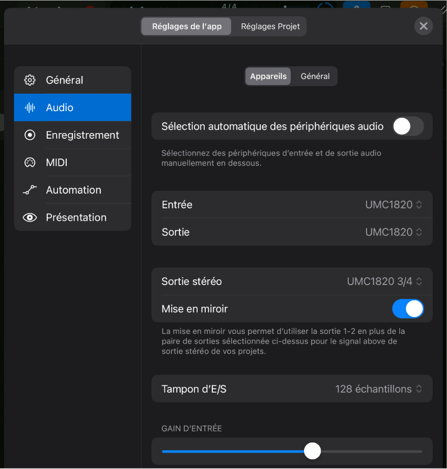 Figure. Appareil audio multicanaux.