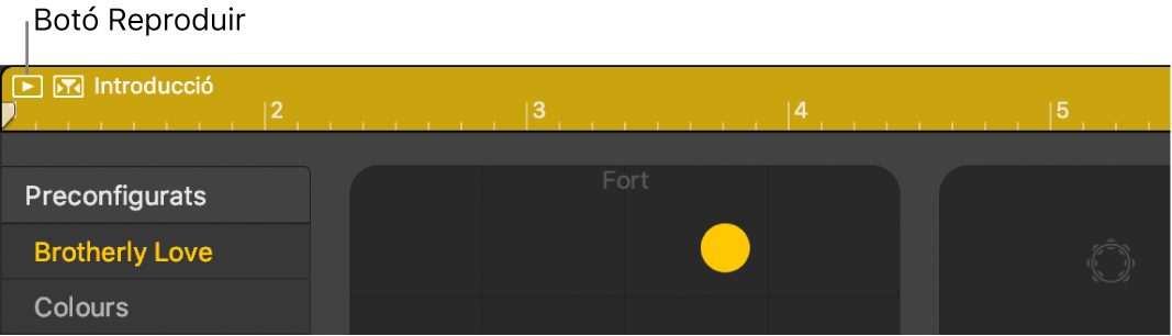 Passatge Drummer amb el botó Reproduir.