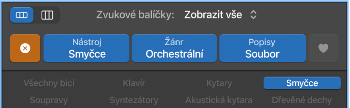 Tlačítko Resetovat v prohlížeči smyček