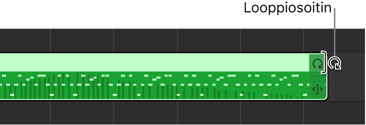 Looppiosoitin alueen oikeassa reunassa.