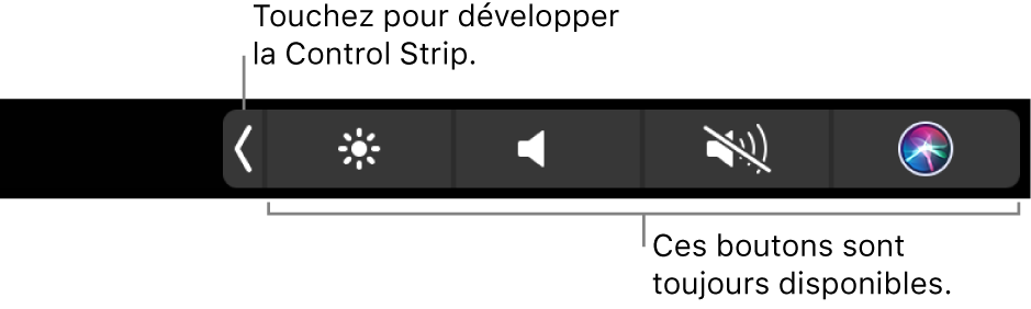 Figure. Control Strip de la Touch Bar.