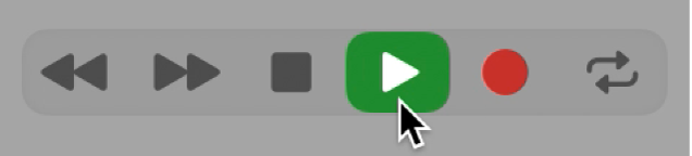 चयनित चलाएँ बटन के साथ ट्रांसपोर्ट बटन।