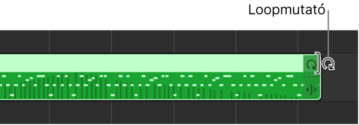 A loopmutató egy terület jobb szélén.