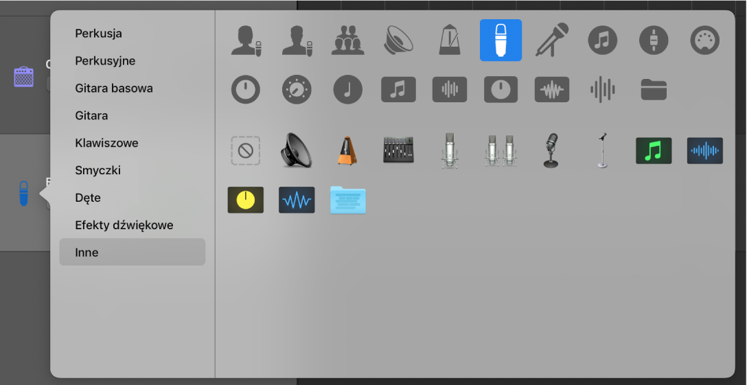 Zaznaczenie ikony ścieżki w menu skrótów Ikona.