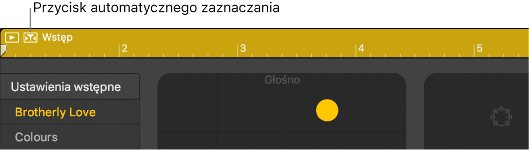 Przycisk automatycznego zaznaczania Drummer