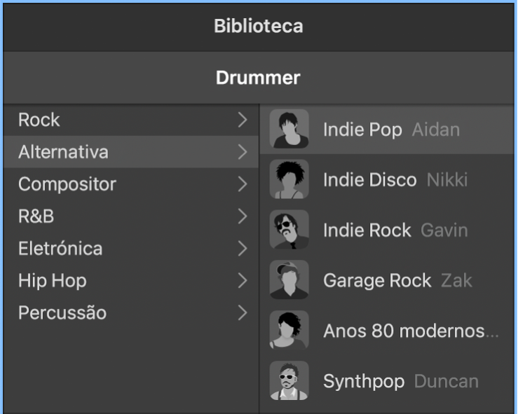 Ficha de personagem no editor do Drummer.