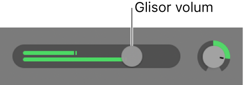 Antet Pistă afișând glisorul Volum.