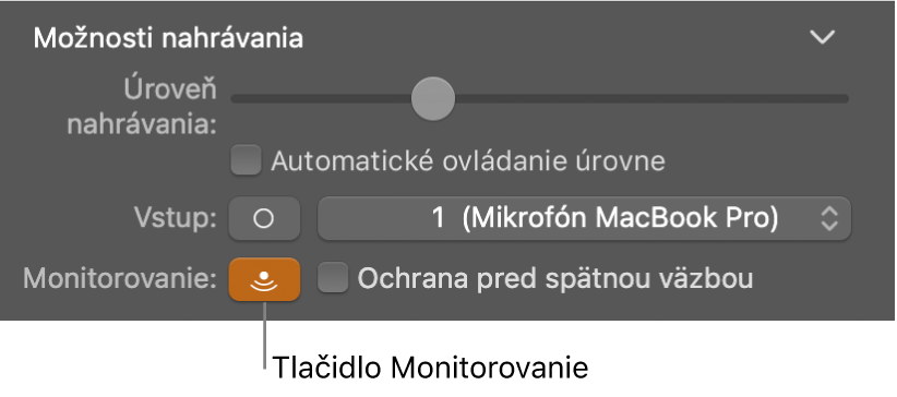 Tlačidlo Monitorovanie v inšpektorovi Smart Controls.