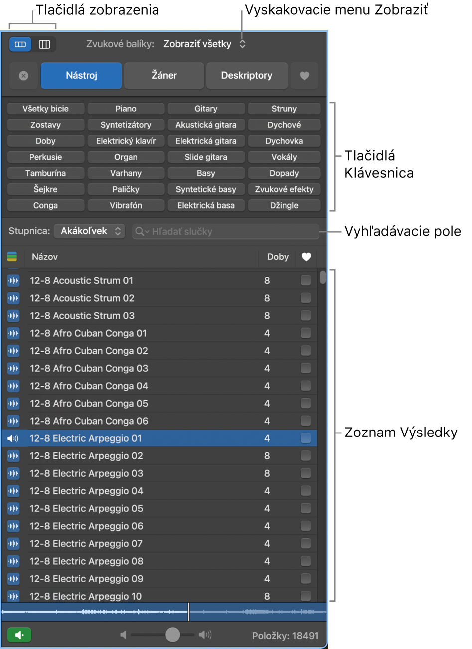 Prehliadač slučiek.