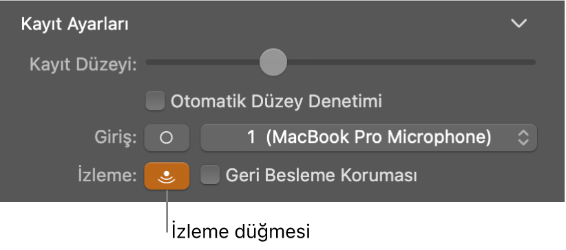 Smart Controls denetçisindeki İzleme düğmesi.