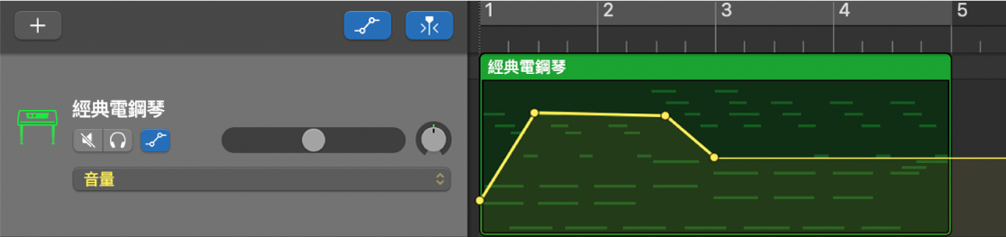 顯示已在「音軌」區段中開啟自動混音。